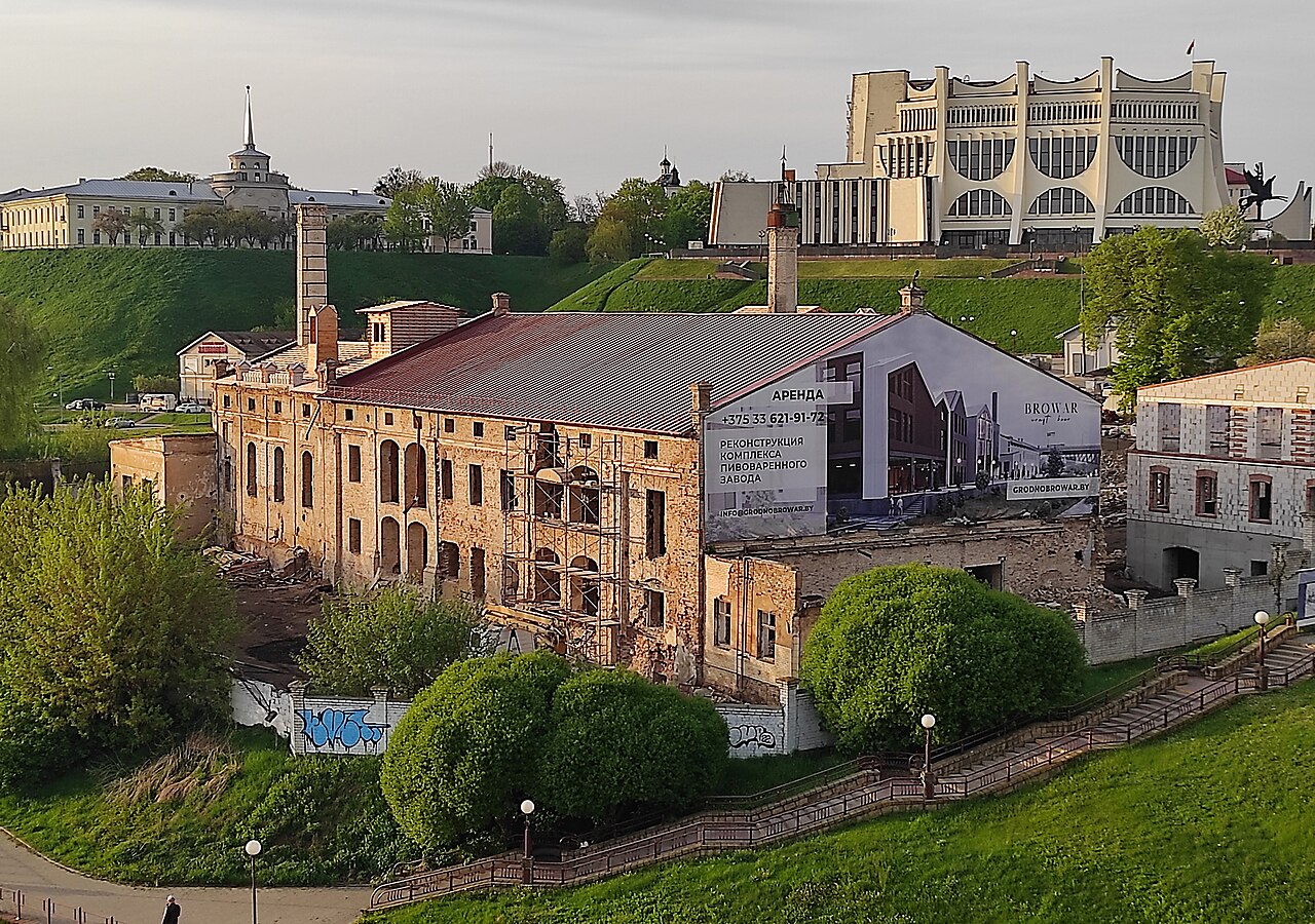 Ул. Заводская, дом №2. Дворец Сапег, дворец Огинских, пивзавод Кунца, гродненский пивзавод